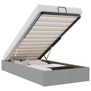 vidaXL Rama ł&oacute;żka otomana bez materaca, szara, 90x200 cm, tkanina