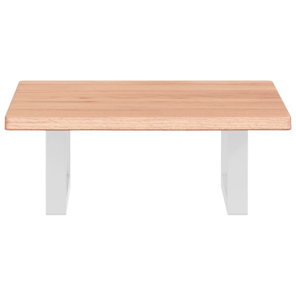 vidaXL P&oacute;łka ścienna pod umywalkę, stal i lite drewno dębowe