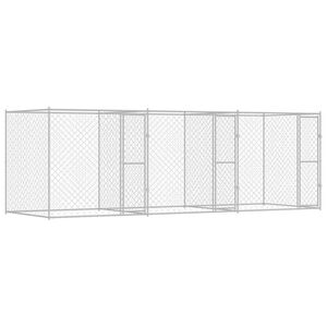 vidaXL Klatka dla psa Srebrny 600 x 200 x 200 cm Stal Galwanizowana