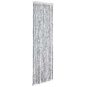 vidaXL Zasłona na owady, szarość i biel, 56x185 cm, szenil