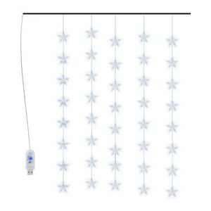 vidaXL Zasłona świetlnych gwiazdek 200 diod LED, zimna biel, 8 funkcji