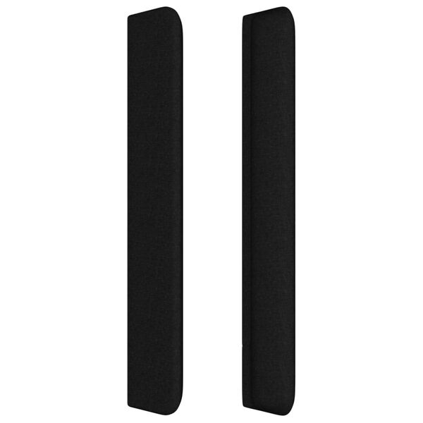 vidaXL Zagł&oacute;wek uszak, czarny, 183x16x118/128 cm, tkanina