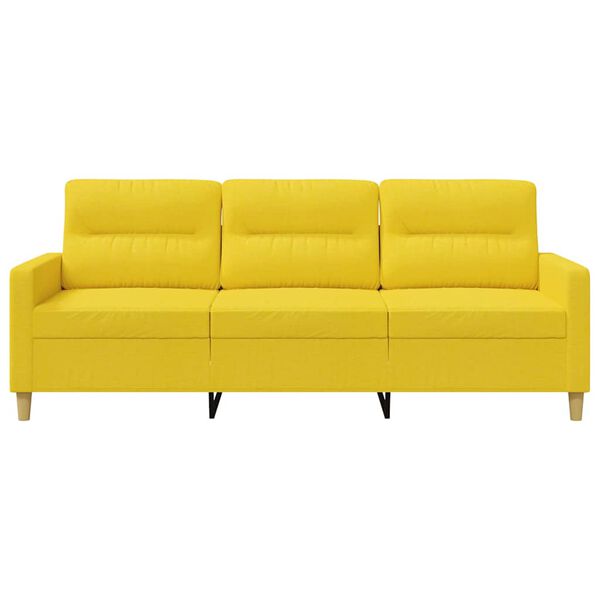 vidaXL Sofa 3-osobowa, jasnoż&oacute;łta, 180 cm, tapicerowana tkaniną