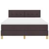 vidaXL Ł&oacute;żko sprężynowe z materacem Ciemny brąz 160 x 200 cm tkanina