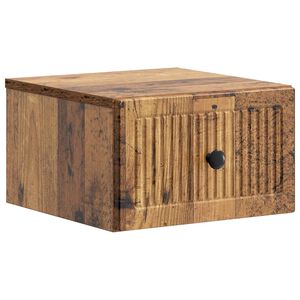 vidaXL Wisząca Szafka Nocna z szufladą Stare drewno 33 x 34,5 x 20 cm