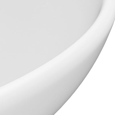 vidaXL Okrągła umywalka łazienkowa, matowa biel, 32,5x14 cm, ceramika