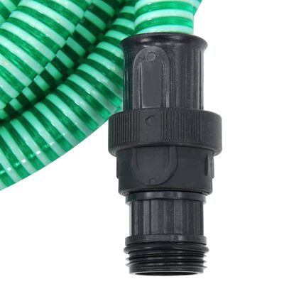 vidaXL Wąż ssący z mosiężnymi złączami, zielony, 1" 10 m, PVC