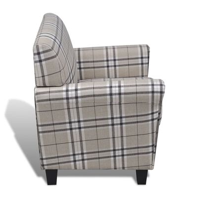 vidaXL Fotel z poduszką, kremowy, tkanina