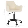 vidaXL Obrotowe krzesło stołowe, kremowe, obite aksamitem