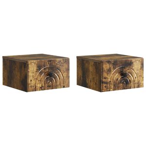 vidaXL Wisząca Szafka Nocna 2 szt. Dąb wędzony 33 x 34,5 x 20 cm
