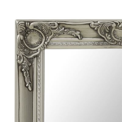 vidaXL Lustro ścienne w stylu barokowym, 60x60 cm, srebrne