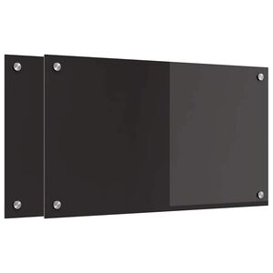 vidaXL Przód kuchenny Czarny 70 x 40 cm szkło hartowane