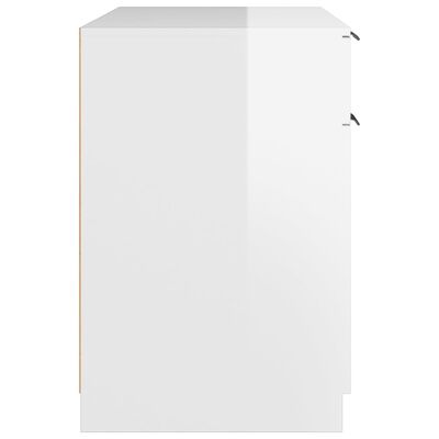 vidaXL Biurko, białe z połyskiem, 100x50x75cm, materiał drewnopochodny