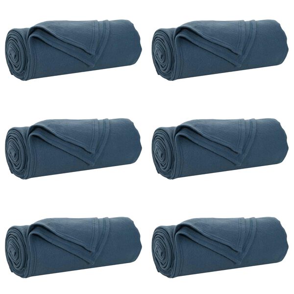 vidaXL Koce narzutowe 6 pcs Granatowy 270 x 240 cm Polar