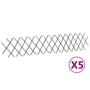 vidaXL Płot kratka z wierzby, 5 szt., 180 x 30 cm