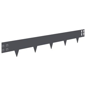 vidaXL Krawężnik do trawnika 10 szt. 100 x 15 cm Stal antracytowy