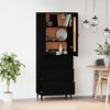 vidaXL Wysoka szafka, czarna, materiał drewnopochodny