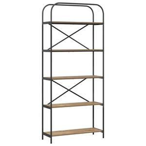 vidaXL P&oacute;łka na książki 5 poziomy 80 x 30 x 183 cm Drewno inżynieryjne