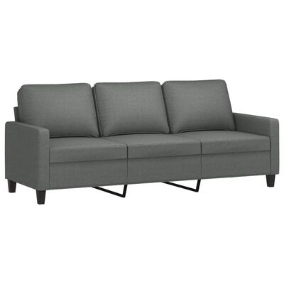 vidaXL 3-osobowa sofa z podnóżkiem, ciemnoszary, 180 cm, tkaniną