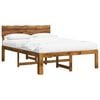 vidaXL Podw&oacute;jna rama ł&oacute;żka z wezgłowiem ROSTOCK naturalny 140 x 190 cm
