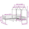vidaXL Ł&oacute;żko dzienne z ławką i daszkiem, 90x190 cm, sosnowe