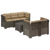 vidaXL 5-osobowa sofa ogrodowa z poduszkami w stylu rattanowym PP