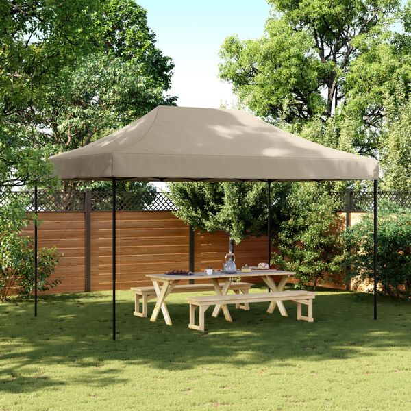 vidaXL Składany namiot imprezowy typu pop-up, taupe, 440x292x315 cm