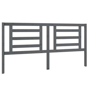 vidaXL Wezgłowie ł&oacute;żka, szare, 186x4x100 cm, lite drewno sosnowe
