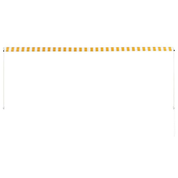 vidaXL Markiza zwijana, 350 x 150 cm, ż&oacute;łto-biała