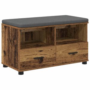 vidaXL Ławka w przedpokoju z poduszką Stare drewno 80 x 38 x 46 cm