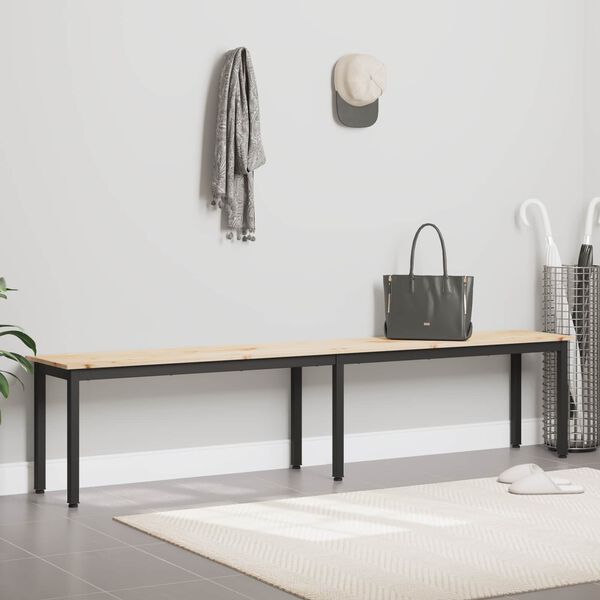 vidaXL ławka Naturalny 200 x 35 x 45 cm Lite drewno sosnowe