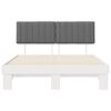 vidaXL Ramka ł&oacute;żka z tapicerowanym wezgłowiem Jasnoszary 160 x 200 cm