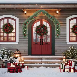 vidaXL Świąteczna girlanda ozdobiona bombkami i lampkami LED, 5 m