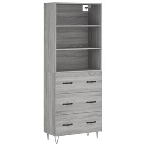 vidaXL Witrynka szary dąb sonoma 69,5x34x180cm materiał drewnopochodny