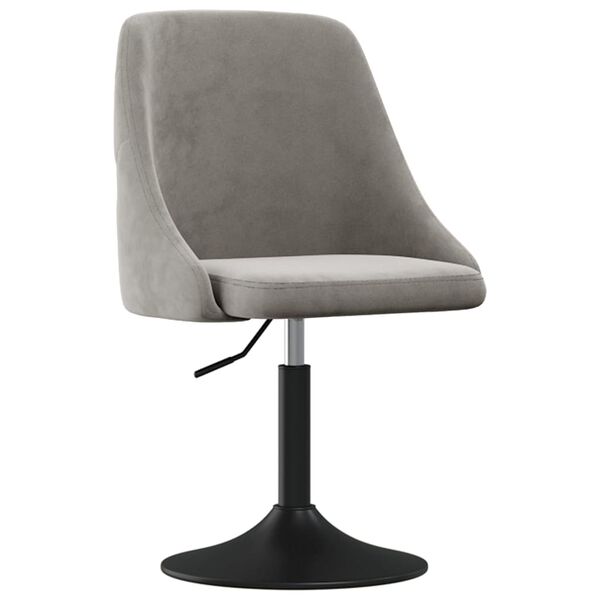 vidaXL Krzesło stołowe, jasnoszare, obite aksamitem