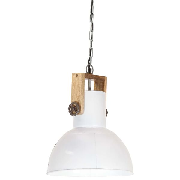 vidaXL Industrialna lampa wisząca, 25 W, biała, okrągła, 32 cm, E27