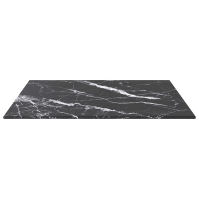 vidaXL Blat stołu, czarny, 50x50 cm, 6 mm, szkło ze wzorem marmuru