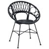 vidaXL Krzesło jadalniane 2 pcs Czarny 49 x 51 x 81 cm Rattan i żelazo