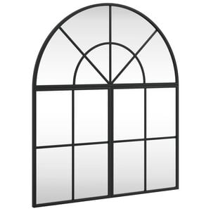 vidaXL Lustro ścienne, czarne, 60x70 cm, zakończone łukiem, żelazo