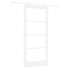 vidaXL Drzwi przesuwne Biały 93 x 202 cm Lite drewno sosnowe i szkło