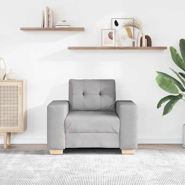 vidaXL Sofa Fotel, szary chmurowy, 100x78x80 cm, obity tkaniną