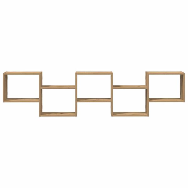 vidaXL P&oacute;łka ścienna kostka, 5 przegrodami, dąb artisian