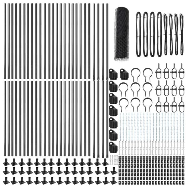 vidaXL Słupek ogrodzeniowy. Szary 100 x 0,8 m (siatka 25 mm)