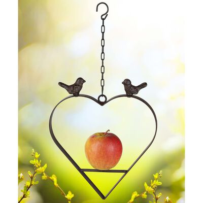 HI Karmnik dla ptaków, w kształcie serca, 23,5 cm, brązowy