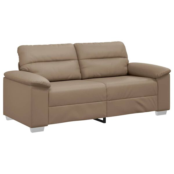 vidaXL 2-osobowa sofa Cappuccino 140 cm ze sk&oacute;ry ekologicznej