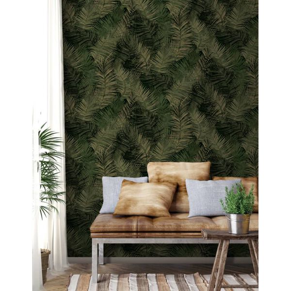 DUTCH WALLCOVERINGS Tapeta Palm, zielona