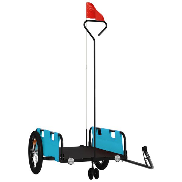 vidaXL Przyczepka rowerowa, niebieska, tkanina Oxford i żelazo