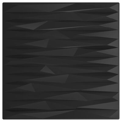 vidaXL Panele ścienne, 12 szt., czarne, 50x50 cm, XPS, 3 m², kamień