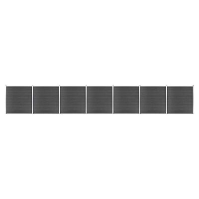vidaXL Zestaw ogrodzeniowy z WPC, 1218x186 cm, czarny