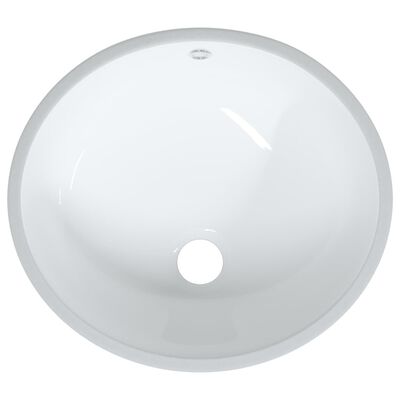 vidaXL Umywalka, biała, 33x29x16,5 cm, owalna, ceramiczna